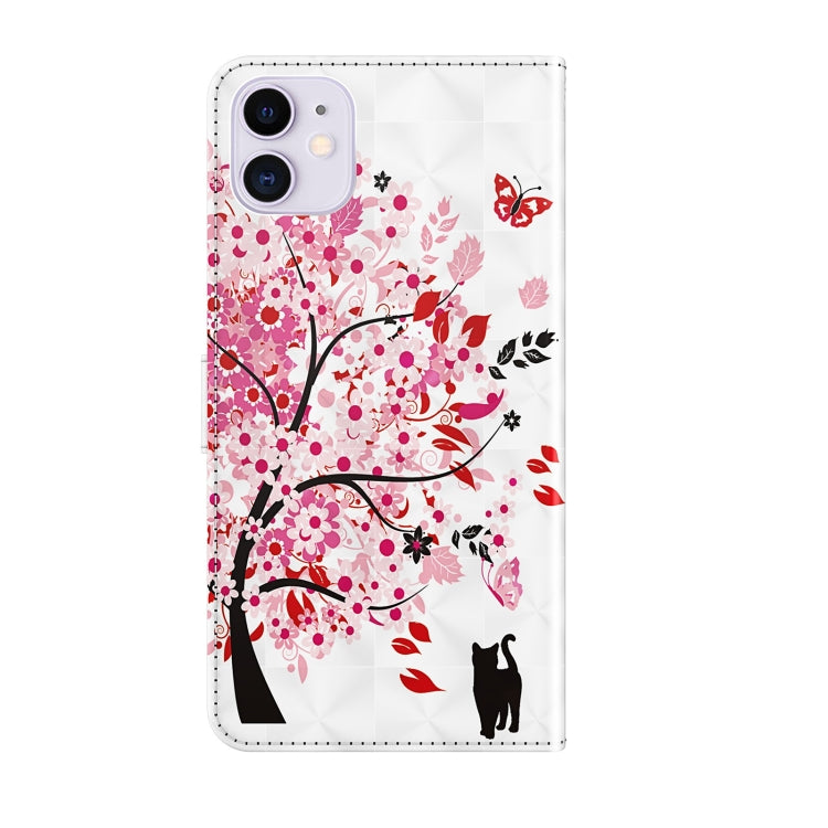 For iPhone 13 Pro Max 3D Painting Pattern Horizontal Flip TPU + PU Leather Case with Holder & Card Slots & Wallet (Cat Under The Tree) - iPhone 13 Pro Max Cases by buy2fix | Online Shopping UK | buy2fix