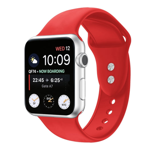 Double Nail Silicone Strap Watch Band For Apple Watch Ultra 49mm&Watch Ultra 2 49mm / Series 9&8&7 45mm / SE 3&SE 2&6&SE&5&4 44mm / 3&2&1 42mm(Red) - Watch Bands by buy2fix | Online Shopping UK | buy2fix