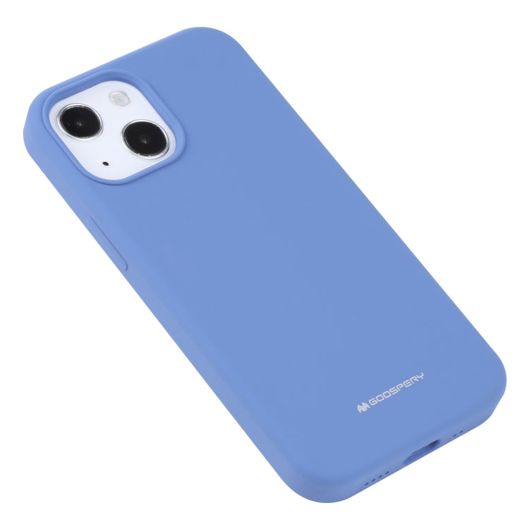 For iPhone 13 GOOSPERY SILICONE Solid Color Soft Liquid Silicone Shockproof Soft TPU Case(Blue) - iPhone 13 Cases by GOOSPERY | Online Shopping UK | buy2fix