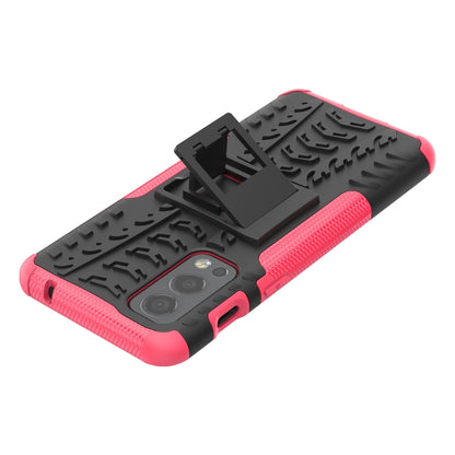 For OnePlus Nord 2 5G Tire Texture Shockproof TPU+PC Protective Case with Holder(Pink) - OnePlus Cases by buy2fix | Online Shopping UK | buy2fix