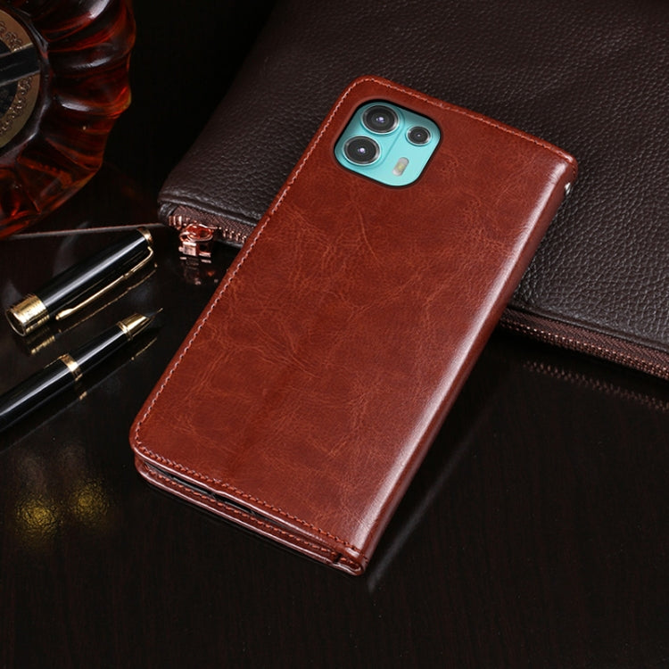 For Motorola Edge 20 Lite idewei Crazy Horse Texture Horizontal Flip Leather Case with Holder & Card Slots & Wallet(Brown) - Motorola Cases by idewei | Online Shopping UK | buy2fix