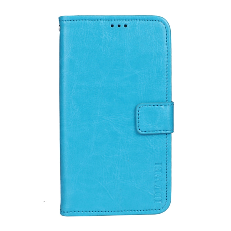 For Motorola Edge 20 Lite idewei Crazy Horse Texture Horizontal Flip Leather Case with Holder & Card Slots & Wallet(Sky Blue) - Motorola Cases by idewei | Online Shopping UK | buy2fix