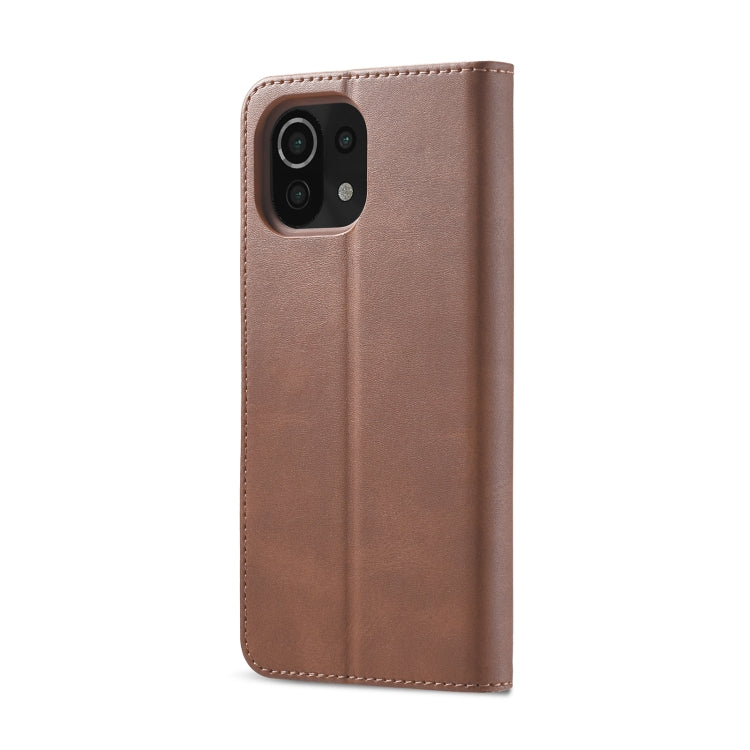 For Xiaomi Mi 11 LC.IMEEKE Calf Texture Horizontal Flip Leather Case with Holder & Card Slots & Wallet(Brown) - Xiaomi Cases by LC.IMEEKE | Online Shopping UK | buy2fix