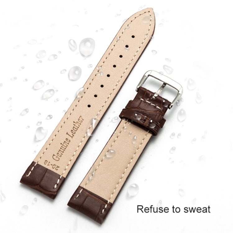 20mm Two-layer Cowhide Leather Bamboo Joint Texture Watch Band(White) - Watch Bands by buy2fix | Online Shopping UK | buy2fix