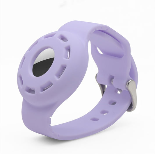 Anti-scratch Shockproof Silicone Bracelet Strap Protective Cover Case For AirTag(Purple) - Watch Strap Series by buy2fix | Online Shopping UK | buy2fix