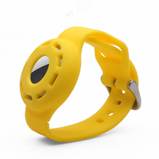 Anti-scratch Shockproof Silicone Bracelet Strap Protective Cover Case For AirTag(Yellow) - Watch Strap Series by buy2fix | Online Shopping UK | buy2fix