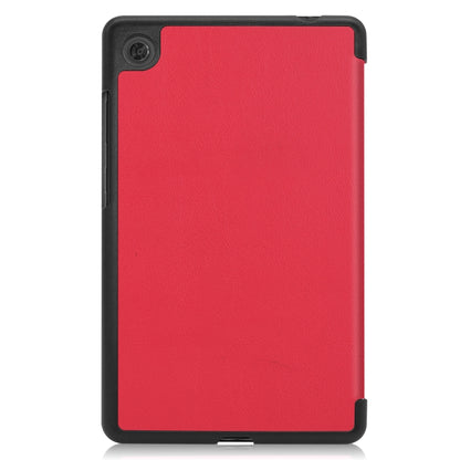 For Lenovo Tab M7 3rd Gen Custer Texture Horizontal Flip Leather Case with Three-folding Holder(Red) - Lenovo by buy2fix | Online Shopping UK | buy2fix