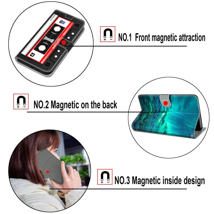 Voltage Coloured Drawing Magnetic Clasp Horizontal Flip PU Leather Case with Holder & Card Slots For Huawei P50(C10 Black Red Tape) - Huawei Cases by buy2fix | Online Shopping UK | buy2fix