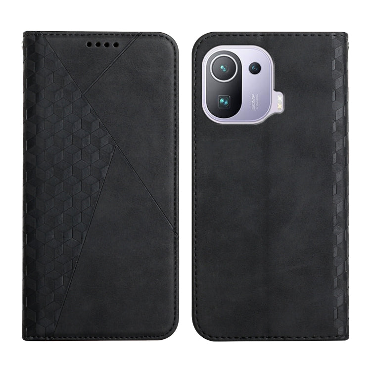 For Xiaomi Mi 11 Pro Diamond Pattern Splicing Skin Feel Magnetic Horizontal Flip Leather Case with Card Slots & Holder & Wallet(Black) - Xiaomi Cases by buy2fix | Online Shopping UK | buy2fix