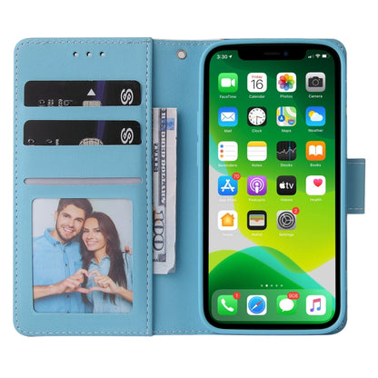 For iPhone 13 mini Marble Bronzing Stitching Horizontal Flip PU Leather Case with Holder & Card Slots & Wallet & Photo Frame (Blue) - iPhone 13 mini Cases by buy2fix | Online Shopping UK | buy2fix