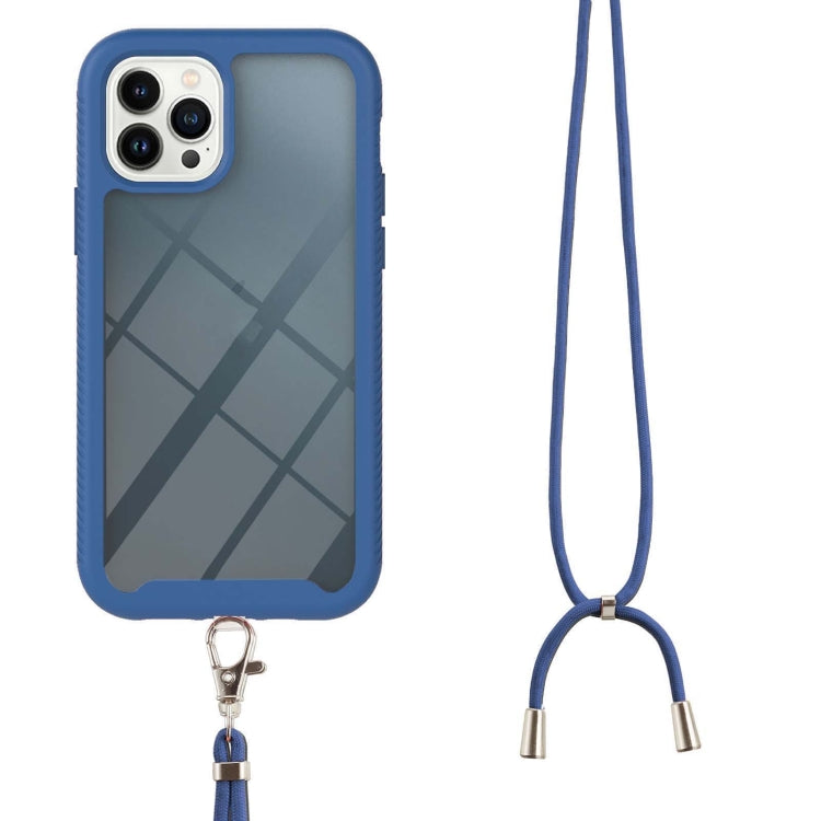 For iPhone 13 Pro Starry Sky Solid Color Series Shockproof PC + TPU Protective Case with Neck Strap (Blue) - iPhone 13 Pro Cases by buy2fix | Online Shopping UK | buy2fix