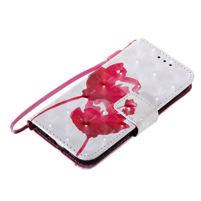 For iPhone 13 mini 3D Painted Pattern Horizontal Flip Leather Case with Holder & Card Slots & Wallet (Red Rose) - iPhone 13 mini Cases by buy2fix | Online Shopping UK | buy2fix