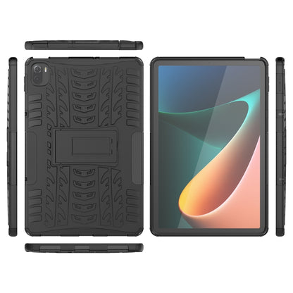 Tire Texture TPU + PC Shockproof Case with Holder For Xiaomi Pad 5 / 5 Pro(Black) - More Tablet Cases by buy2fix | Online Shopping UK | buy2fix
