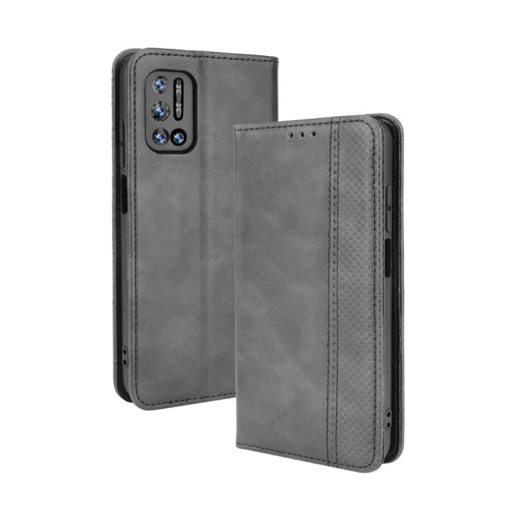 For Doogee N40 Pro Magnetic Buckle Retro Pattern Horizontal Flip Leather Case with Holder & Card Slot & Wallet(Black) - More Brand by buy2fix | Online Shopping UK | buy2fix