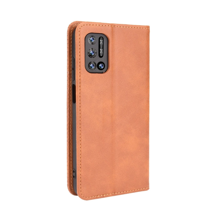 For Doogee N40 Pro Magnetic Buckle Retro Pattern Horizontal Flip Leather Case with Holder & Card Slot & Wallet(Brown) - More Brand by buy2fix | Online Shopping UK | buy2fix