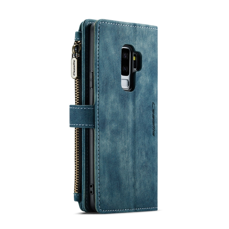 For Samsung Galaxy S9+ CaseMe-C30 PU + TPU Multifunctional Horizontal Flip Leather Case with Holder & Card Slot & Wallet & Zipper Pocket(Blue) - Galaxy Phone Cases by CaseMe | Online Shopping UK | buy2fix