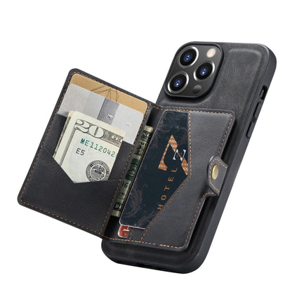 For iPhone 13 Pro JEEHOOD Retro Magnetic Detachable Protective Case with Wallet & Card Slot & Holder (Black) - iPhone 13 Pro Cases by JEEHOOD | Online Shopping UK | buy2fix