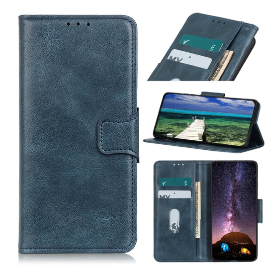 For Motorola Edge (2021) Mirren Crazy Horse Texture Horizontal Flip Leather Case with Holder & Card Slots & Wallet(Blue) - Motorola Cases by buy2fix | Online Shopping UK | buy2fix