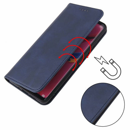 For LG Q7 Calf Texture Magnetic Horizontal Flip Leather Case with Holder & Card Slots & Wallet(Blue) - LG by buy2fix | Online Shopping UK | buy2fix