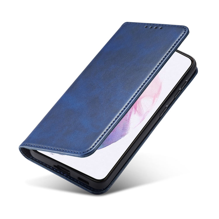 For LG Q7 Calf Texture Magnetic Horizontal Flip Leather Case with Holder & Card Slots & Wallet(Blue) - LG by buy2fix | Online Shopping UK | buy2fix