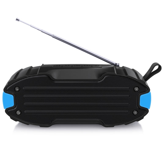 New Rixing NR-907FM TWS Outdoor Bluetooth Speaker Support Hands-free Call / FM with Handle & Antenna(Blue) - Desktop Speaker by NewRixing | Online Shopping UK | buy2fix