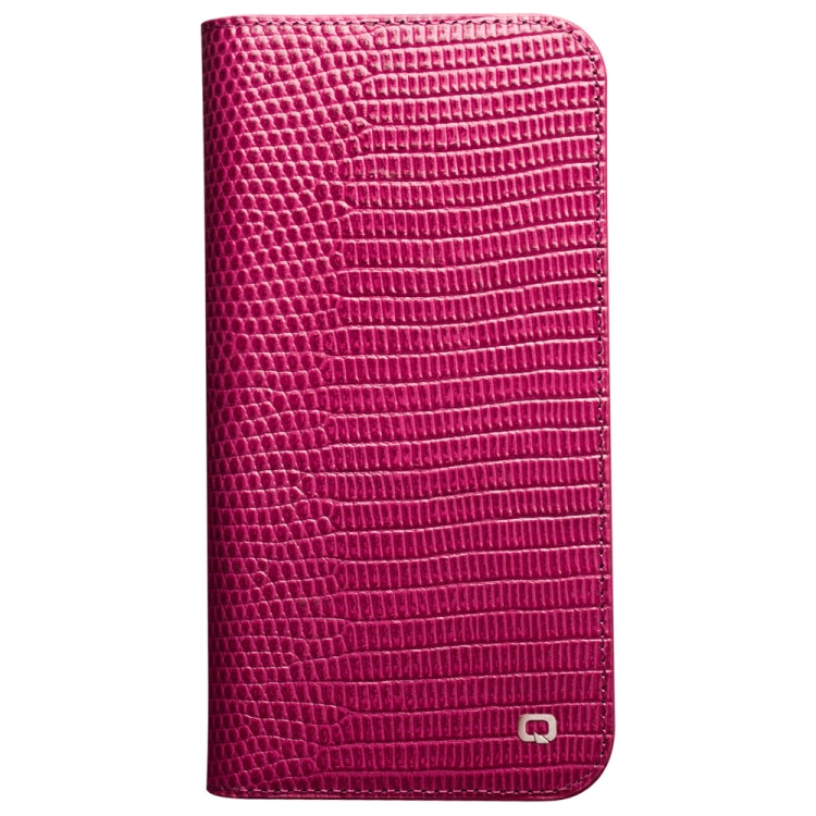 For iPhone 13 Pro Max QIALINO Small Crocodile Texture Horizontal Flip Leather Case with Holder & Card Slots & Wallet (Rose Red) - iPhone 13 Pro Max Cases by QIALINO | Online Shopping UK | buy2fix