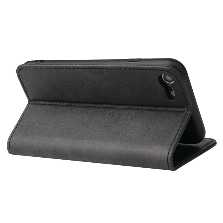 For iPhone SE 2022 / SE 2020 / 8 / 7 Calf Texture Magnetic Horizontal Flip Leather Case with Holder & Card Slots & Wallet(Black) - iPhone SE 2022 / 2020 / 8 / 7 Cases by buy2fix | Online Shopping UK | buy2fix