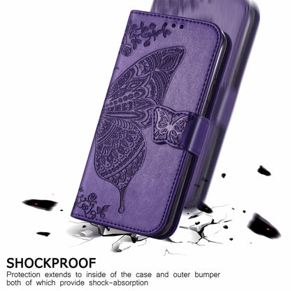 For Motorola Moto Edge 20 Lite Butterfly Love Flower Embossed Horizontal Flip Leather Case with Holder & Card Slots & Wallet & Lanyard(Dark Purple) - Motorola Cases by buy2fix | Online Shopping UK | buy2fix