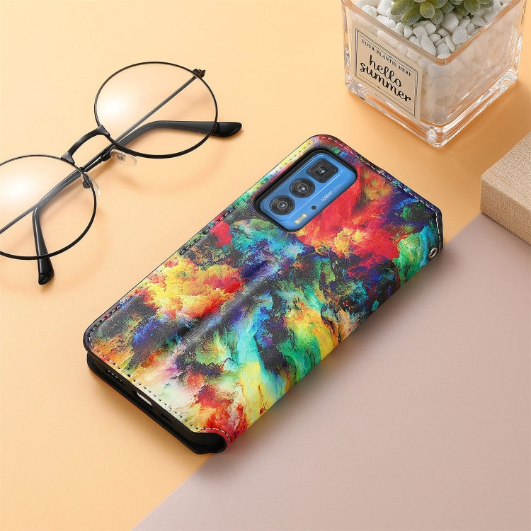 For Motorola Edge 20 Pro Colorful Magnetic Horizontal Flip PU Leather Case with Holder & Card Slot & Wallet(Colorful Cloud) - Motorola Cases by buy2fix | Online Shopping UK | buy2fix
