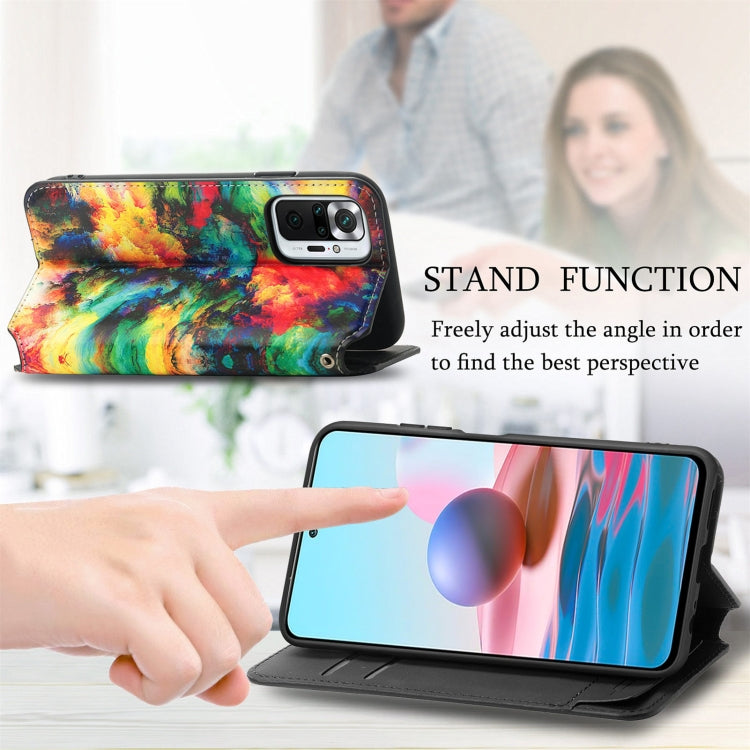 For Xiaomi Redmi Note 10 Pro Colorful Magnetic Horizontal Flip PU Leather Case with Holder & Card Slot & Wallet(Colorful Cloud) - Xiaomi Cases by buy2fix | Online Shopping UK | buy2fix