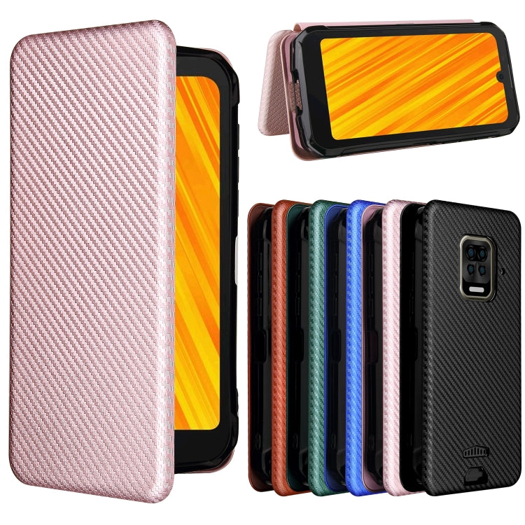 For Doogee S59 / S59 Pro Carbon Fiber Texture Horizontal Flip TPU + PC + PU Leather Case with Card Slot(Pink) - More Brand by buy2fix | Online Shopping UK | buy2fix