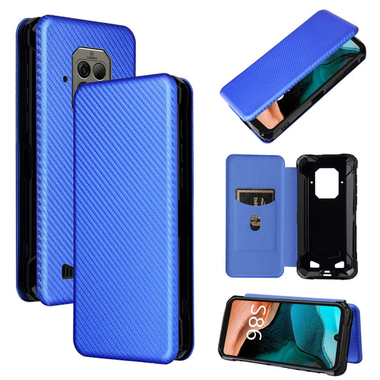 For Doogee S86 / S86 Pro Carbon Fiber Texture Horizontal Flip TPU + PC + PU Leather Case with Card Slot(Blue) - More Brand by buy2fix | Online Shopping UK | buy2fix