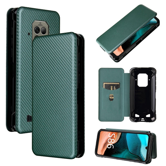 For Doogee S86 / S86 Pro Carbon Fiber Texture Horizontal Flip TPU + PC + PU Leather Case with Card Slot(Green) - More Brand by buy2fix | Online Shopping UK | buy2fix