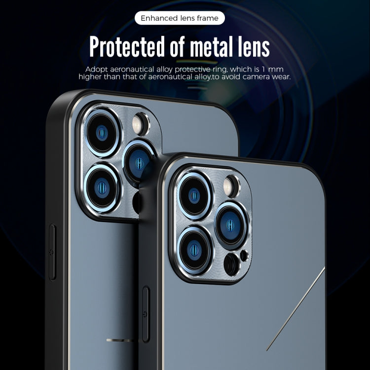 For iPhone 13 Pro Max R-JUST RJ-52 3-Line Style Metal TPU Shockproof Protective Case (Silver) - iPhone 13 Pro Max Cases by R-JUST | Online Shopping UK | buy2fix