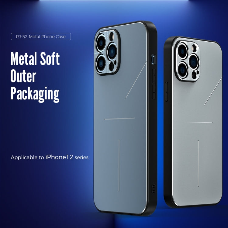 For iPhone 12 Pro R-JUST RJ-52 3-Line Style Metal TPU Shockproof Protective Case(Silver) - iPhone 12 / 12 Pro Cases by R-JUST | Online Shopping UK | buy2fix