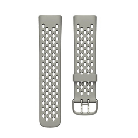 For Fitbit Charge 5 Silicone Hole Watch Band(Rock Grey) - Watch Bands by buy2fix | Online Shopping UK | buy2fix