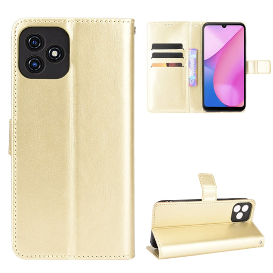 For Blackview Oscal C20 Crazy Horse Texture Horizontal Flip Leather Case with Holder & Card Slots & Lanyard(Gold) - More Brand by buy2fix | Online Shopping UK | buy2fix