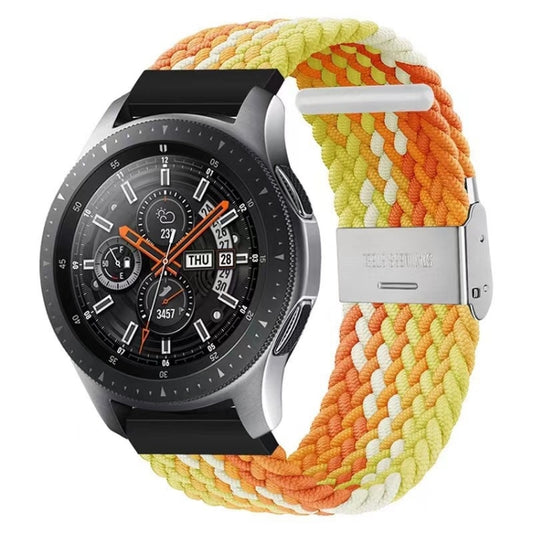 22mm Universal Metal Buckle Nylon Braided Watch Band(Orange Yellow) - 22mm Bands by buy2fix | Online Shopping UK | buy2fix