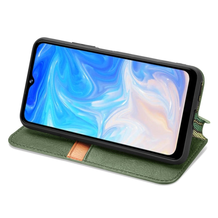 For Doogee N40 Pro Cubic Grid Pressed Horizontal Flip Magnetic Leather Case with Holder & Card Slots & Wallet(Green) - More Brand by buy2fix | Online Shopping UK | buy2fix