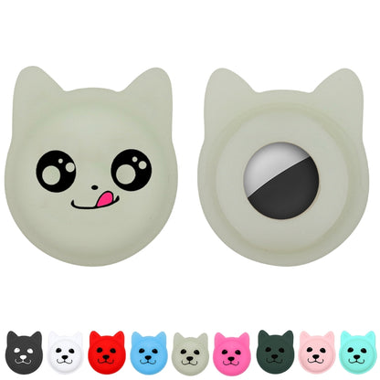 Serious Face Cute Cartoon Pet Collar Anti-lost Tracker Silicone Case For AirTag(Dark Green) - Pet Series by Mutural | Online Shopping UK | buy2fix