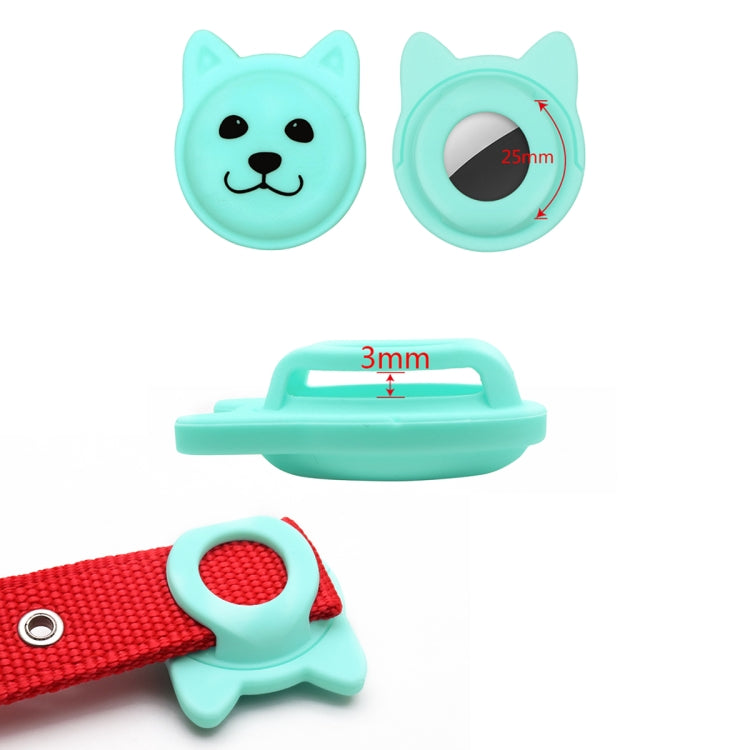 Naughty Smiley Cute Cartoon Pet Collar Anti-lost Tracker Silicone Case For AirTag(Fluorescent Blue) - Pet Series by Mutural | Online Shopping UK | buy2fix