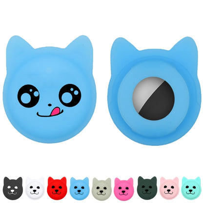 Hanhan Smiley Cute Cartoon Pet Collar Anti-lost Tracker Silicone Case For AirTag(Black) - Pet Series by Mutural | Online Shopping UK | buy2fix