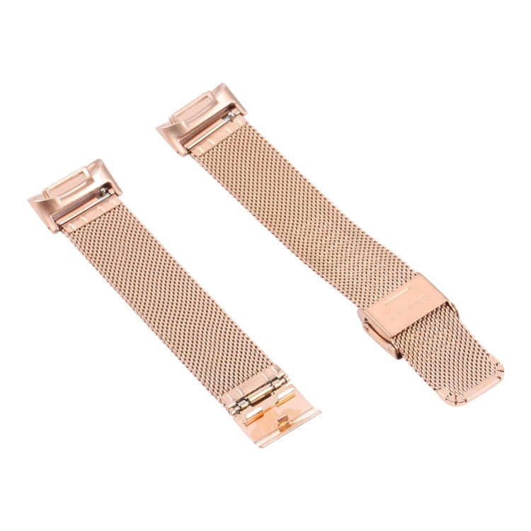 For Fitbit Charge 5 Milan Steel Double Buckles Strap Watch Band(Rose Gold) - Watch Bands by buy2fix | Online Shopping UK | buy2fix