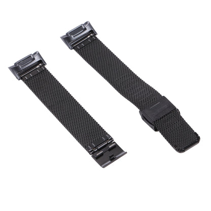 For Fitbit Charge 5 Milan Steel Double Buckles Strap Watch Band(Black) - Watch Bands by buy2fix | Online Shopping UK | buy2fix