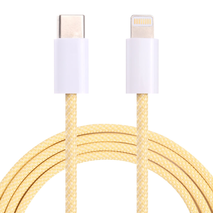 12W PD USB-C / Type-C to 8 Pin Data Cable, Cable Length: 1m(Yellow) - 2 in 1 Cable by buy2fix | Online Shopping UK | buy2fix