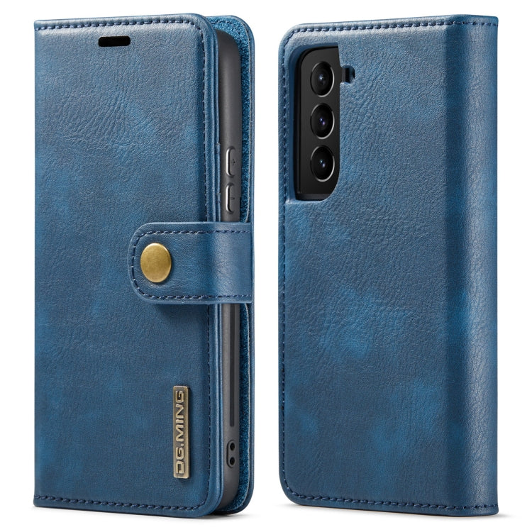 For Samsung Galaxy S22 5G DG.MING Crazy Horse Texture Detachable Magnetic Leather Phone Case(Blue) - Galaxy S22 5G Cases by DG.MING | Online Shopping UK | buy2fix