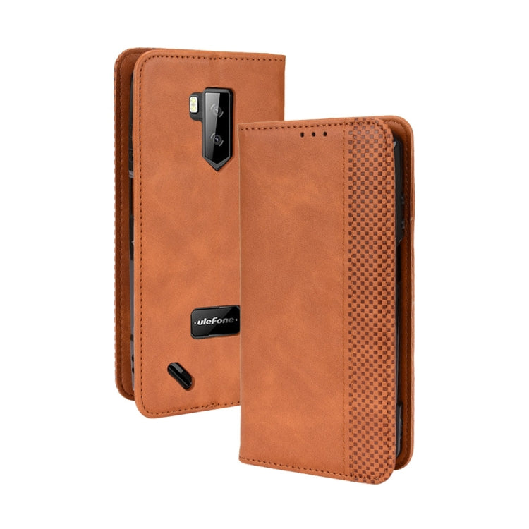 For Ulefone Armor X9 Magnetic Buckle Retro Texture Leather Case(Brown) - Ulefone Cases by buy2fix | Online Shopping UK | buy2fix