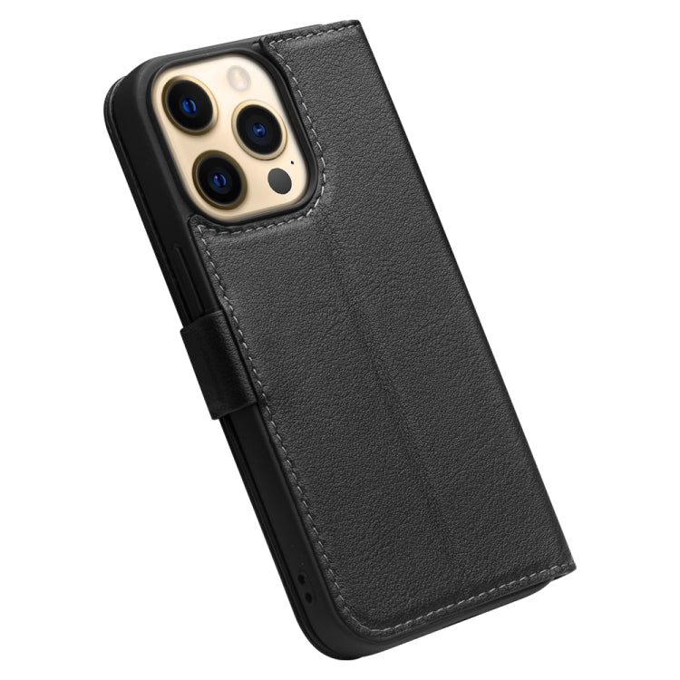For iPhone 13 Pro Max QIALINO Magnetic Buckle Leather Phone Case (Black) - iPhone 13 Pro Max Cases by QIALINO | Online Shopping UK | buy2fix