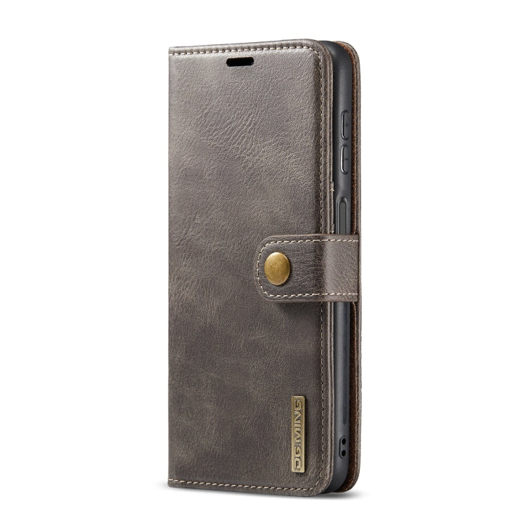 For Samsung Galaxy A13 4G DG.MING Crazy Horse Texture Detachable Magnetic Leather Phone Case(Grey) - Galaxy Phone Cases by DG.MING | Online Shopping UK | buy2fix