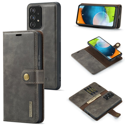 For Samsung Galaxy A53 5G DG.MING Crazy Horse Texture Detachable Magnetic Leather Phone Case(Grey) - Galaxy Phone Cases by DG.MING | Online Shopping UK | buy2fix